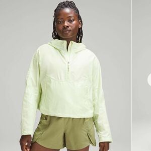 🍋Lululemon Cinch-Back Half-Zip Hiking Pullover In Fluro Lime/Elixir